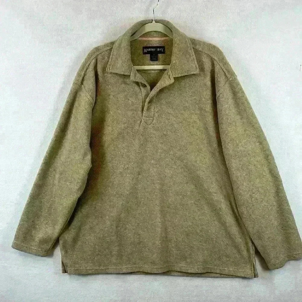 Marino Bay Men’s Fleece Top Size XL Tan Polyester Shirt Jacket Shacket